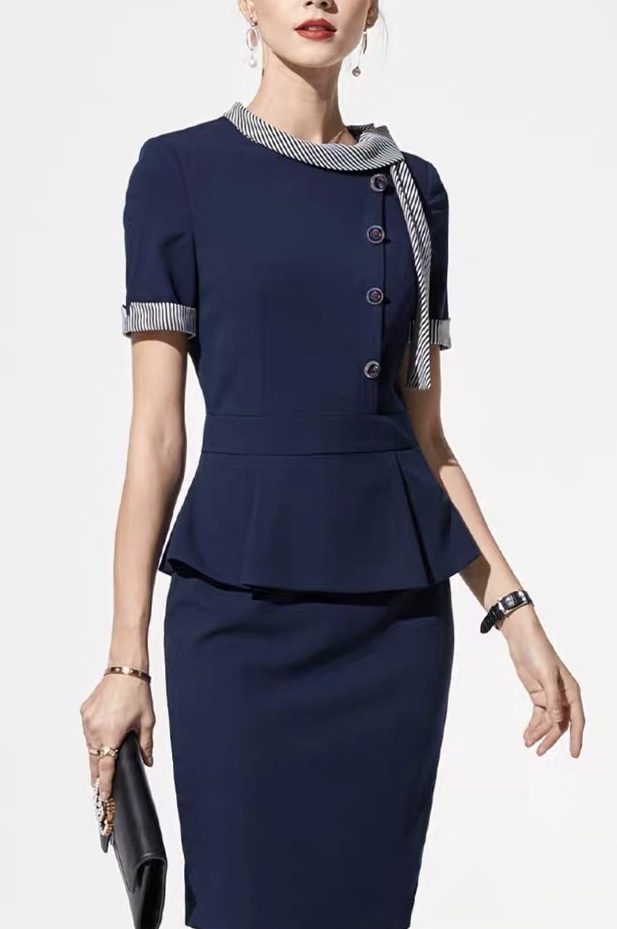 英式復古假兩件洋裝--訂製款