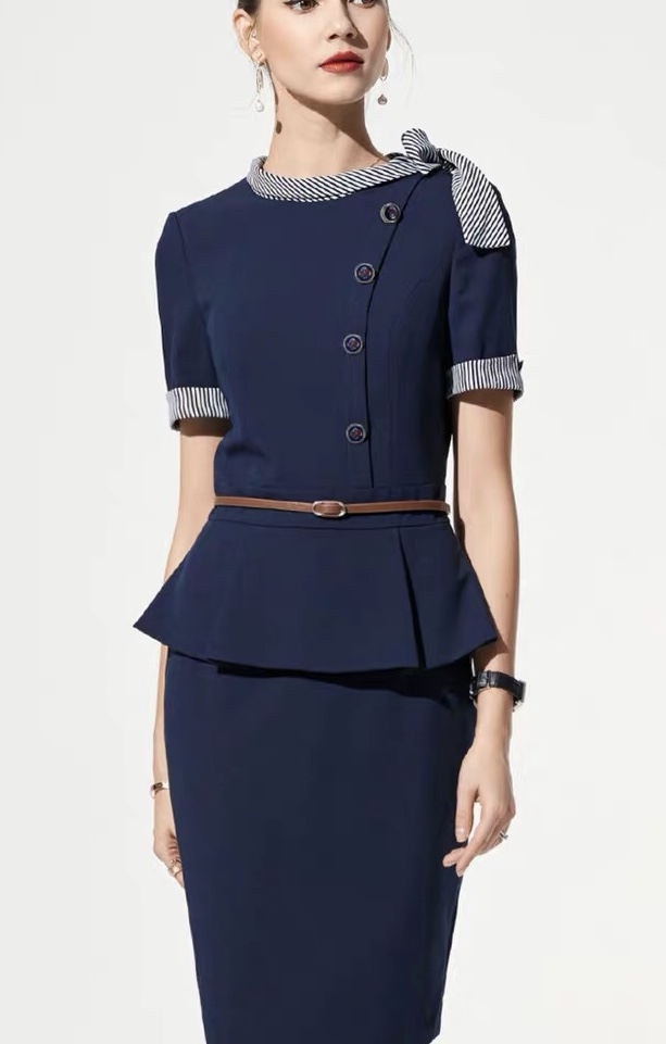 英式復古假兩件洋裝--訂製款