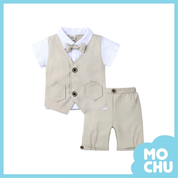 陽光亮眼短袖紳士套裝(二色)