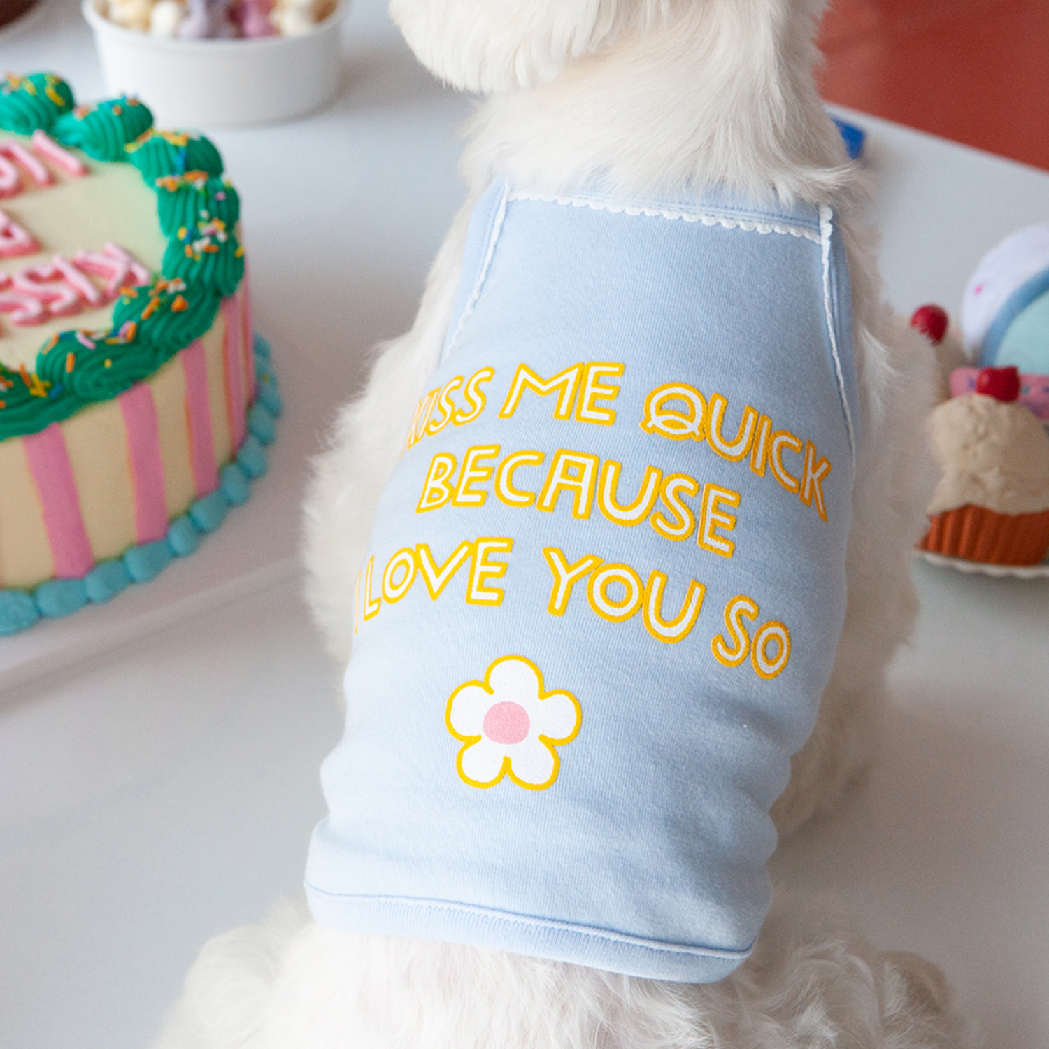 ★Dentist Appointment★ Daisy Kiss Me細肩帶背心 (藍)