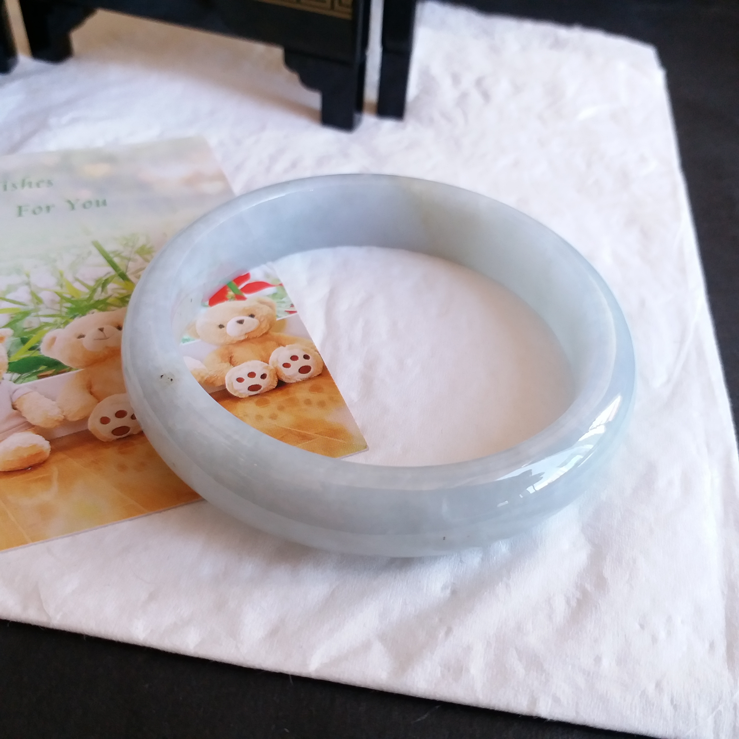 J496 冰糯淡春彩玉鐲 54mm (1.45)