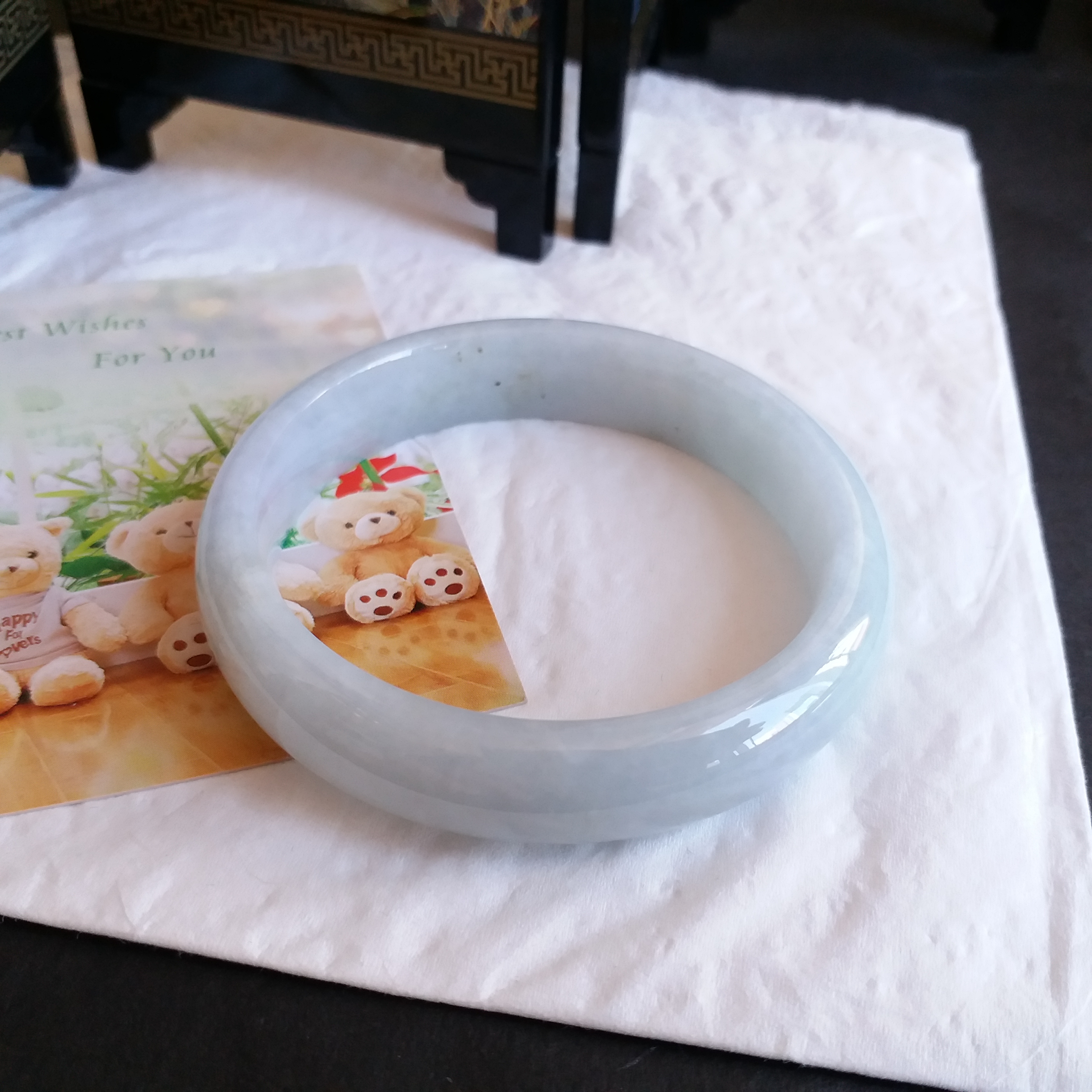 J496 冰糯淡春彩玉鐲 54mm (1.45)