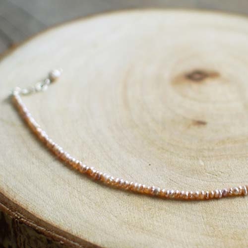 安妮的粉紅珍珠純銀手鍊/SB878N