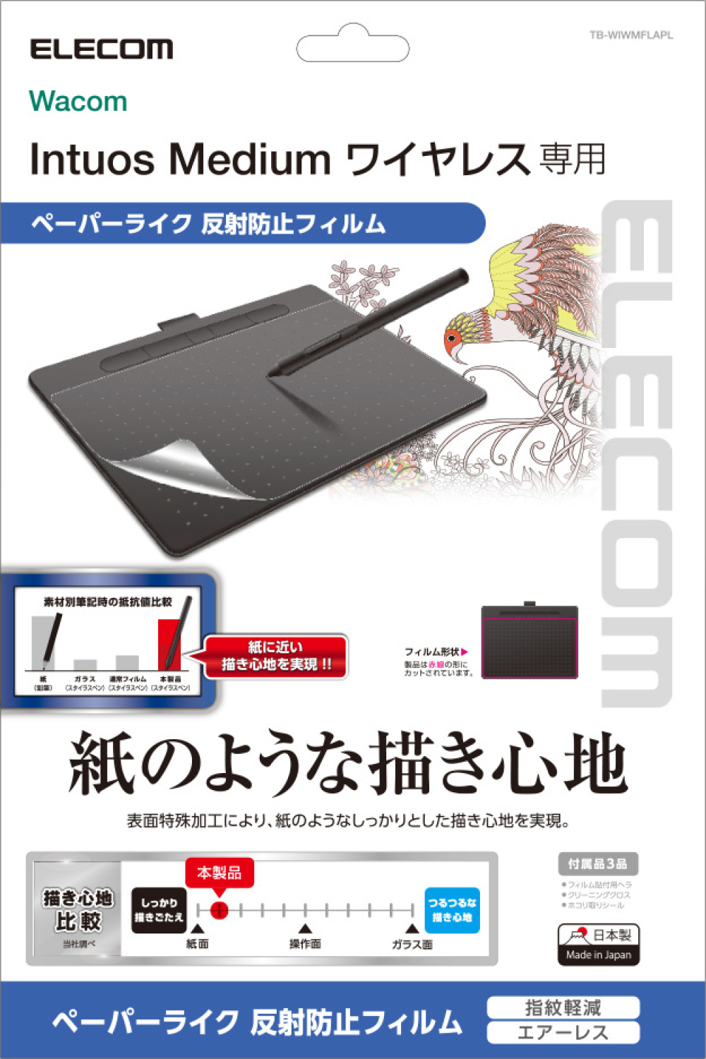 Wacom Intuos M (2018年款) 紙繪質感保護貼 (上質紙) (TB-WIWMFLAPL)