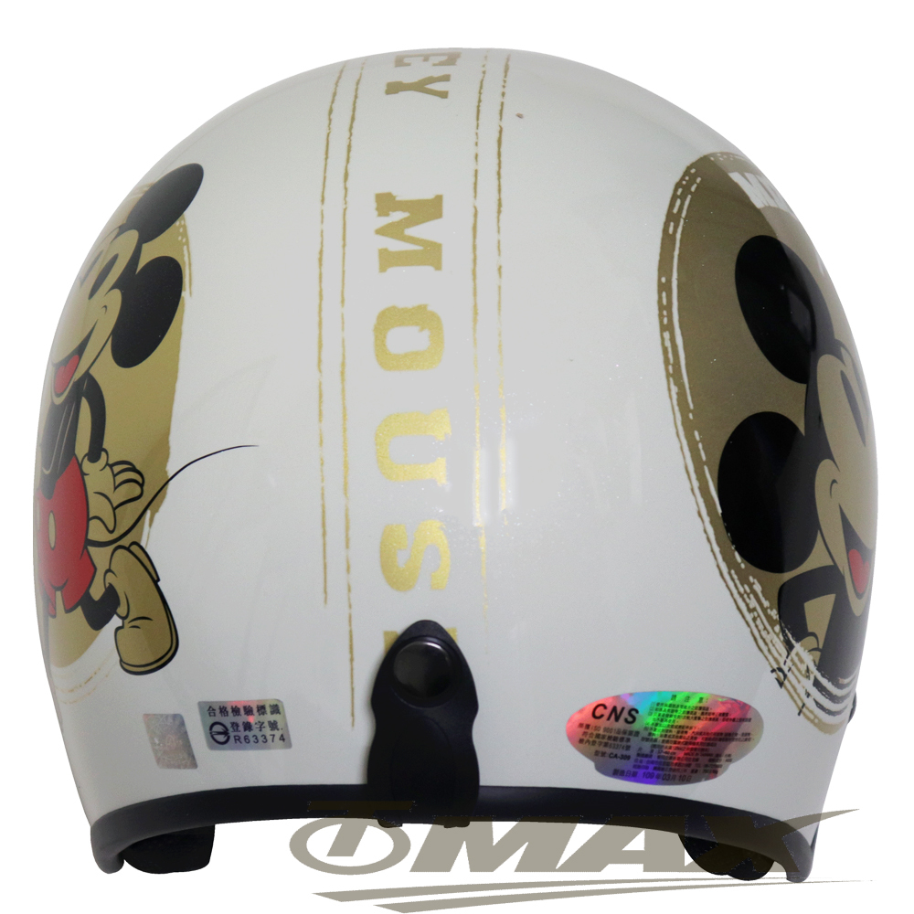 金米奇半罩式機車安全帽-白色+抗uv短鏡片+6入安全帽內襯套 破盤下殺 OMAX歐妹思購物網