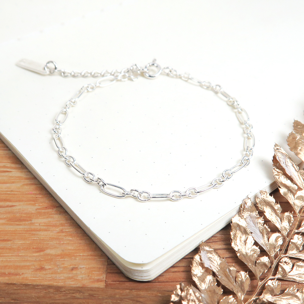 經典費加洛手鍊(2.5mm細鍊) 925純銀刻字手鍊