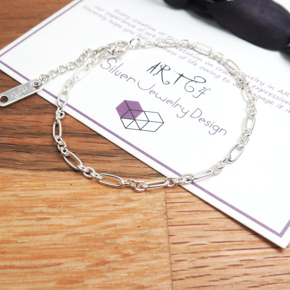 經典費加洛手鍊(2.5mm細鍊) 925純銀刻字手鍊