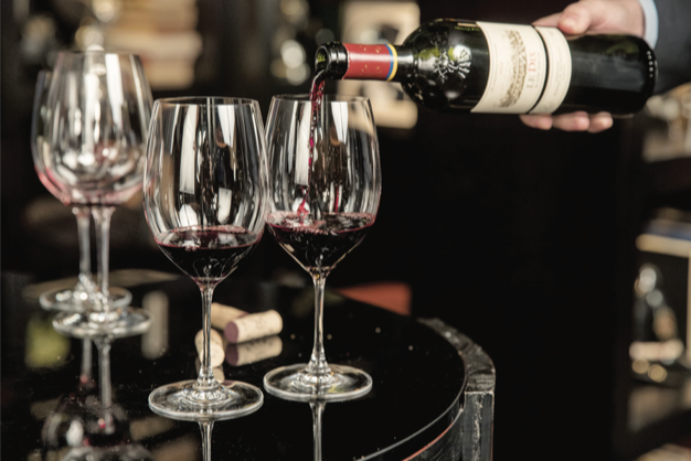 Los Vascos wine is being poured