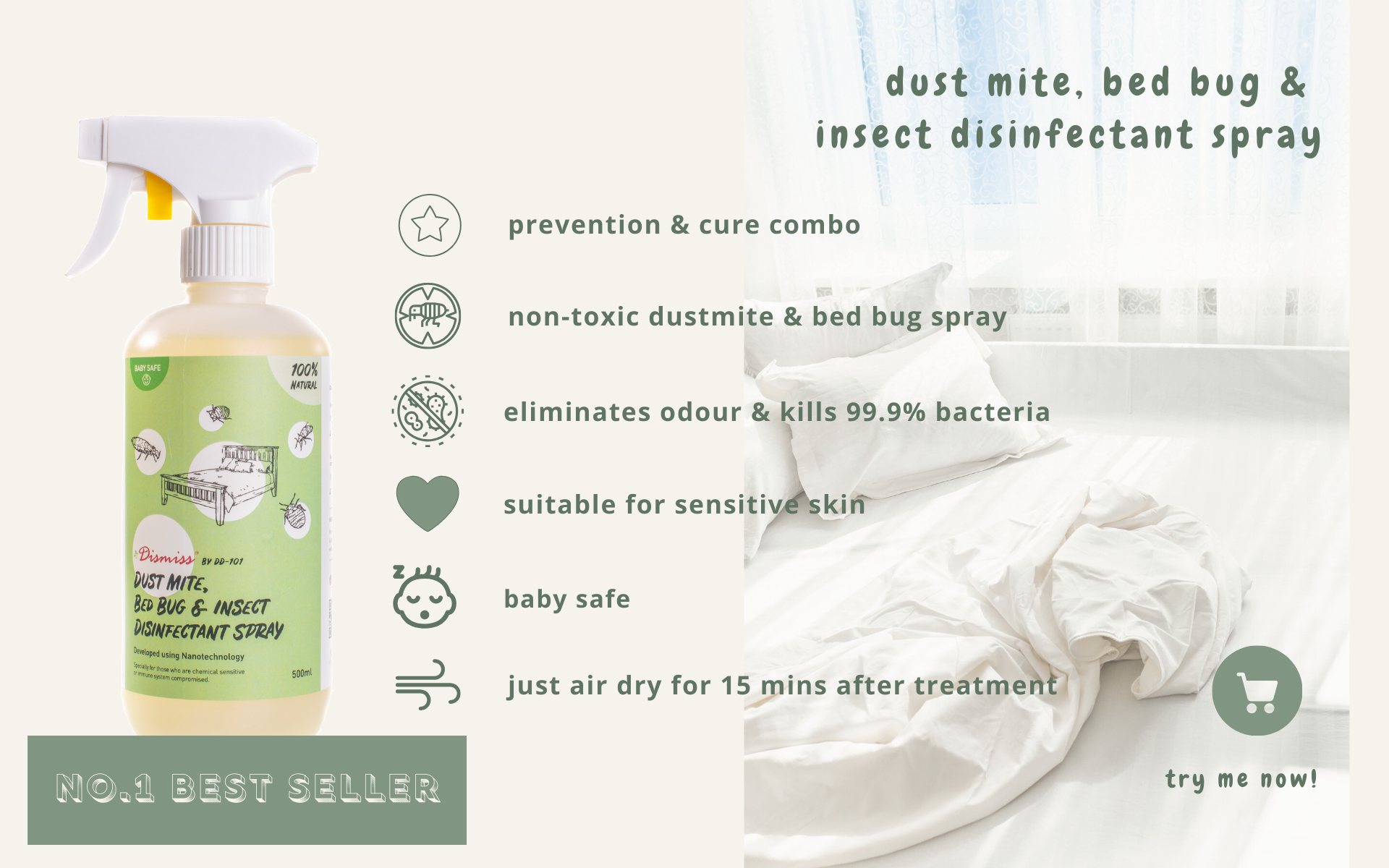 dust mite bed bug and insect disinfectant spray all natural baby safe non toxic kill bacteria deodoriser prevention and cure