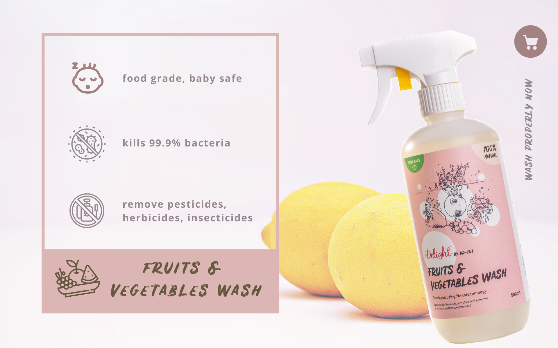 dd-101, dd101 fruits and vegetables wash kill bacteria remove pesticides food grade