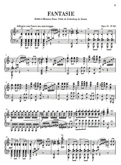 鋼琴譜 舒伯特【原典版】幻想曲-作品15 (Y58)