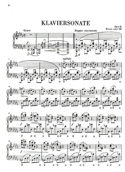 鋼琴譜 蕭邦【原典版】降b小調奏鳴曲-作品35 (Y32)