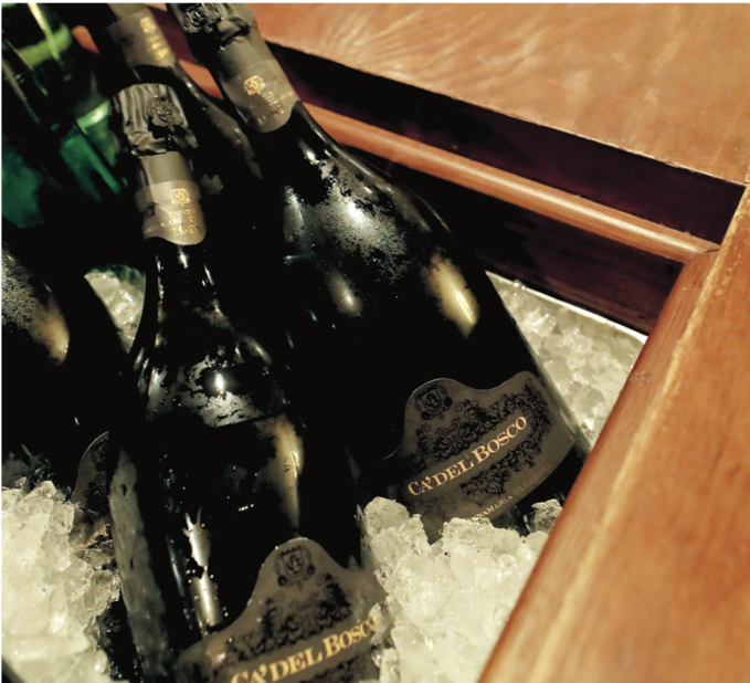 Ca’del Bosco bottles at the ready