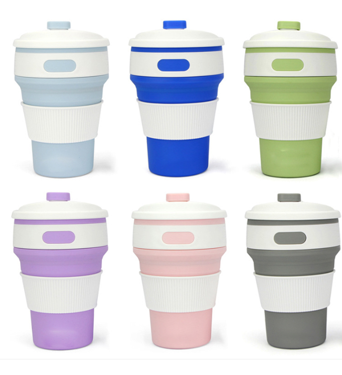 HKase Collapsible Silicone Cup Food-grade Reusable Leak-proof Pocket Foldable Cups