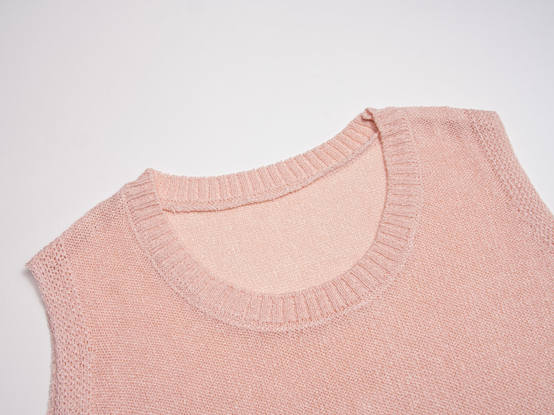 針織背心圓領設計