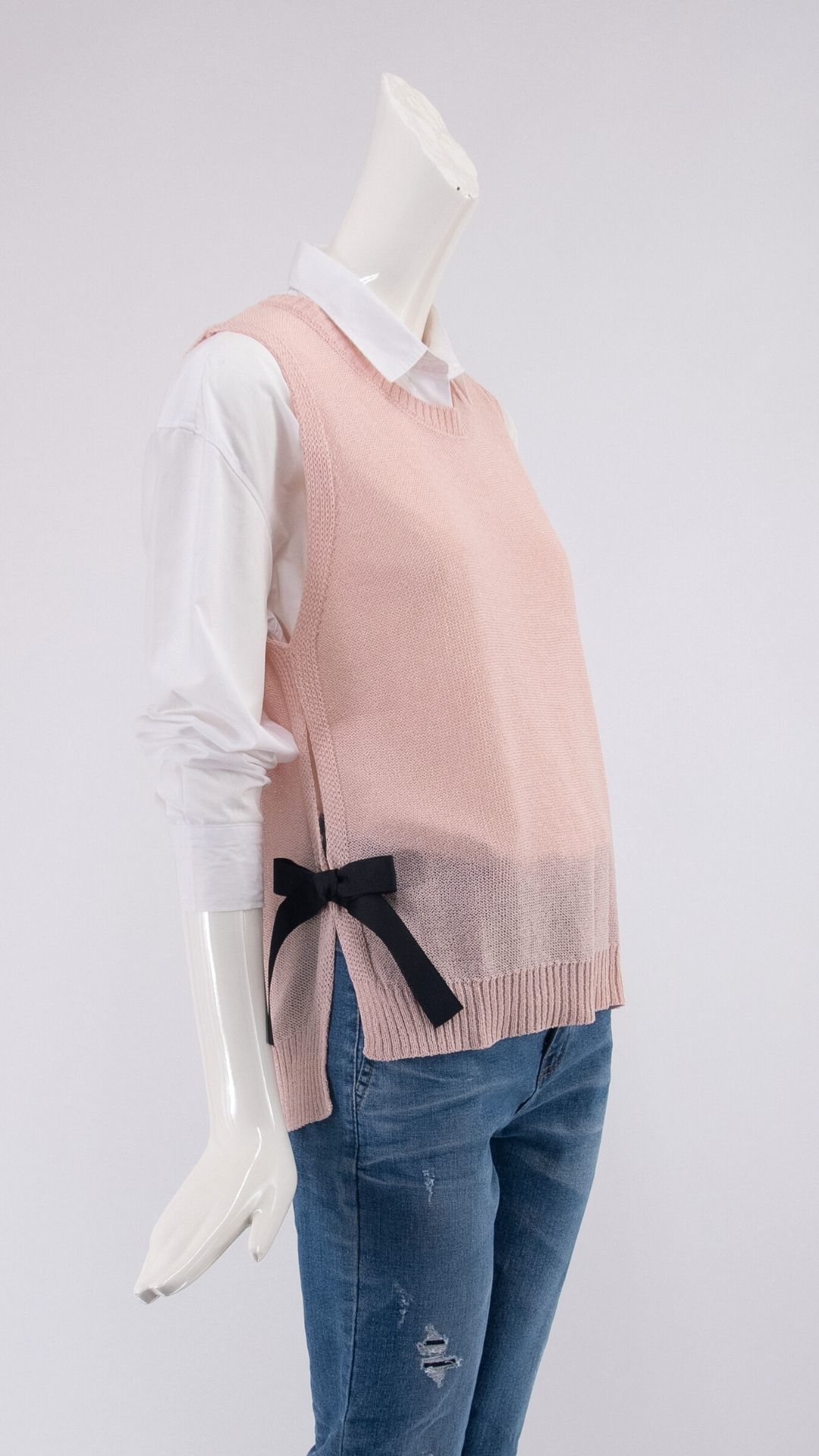 針織背心穿搭襯衫-女