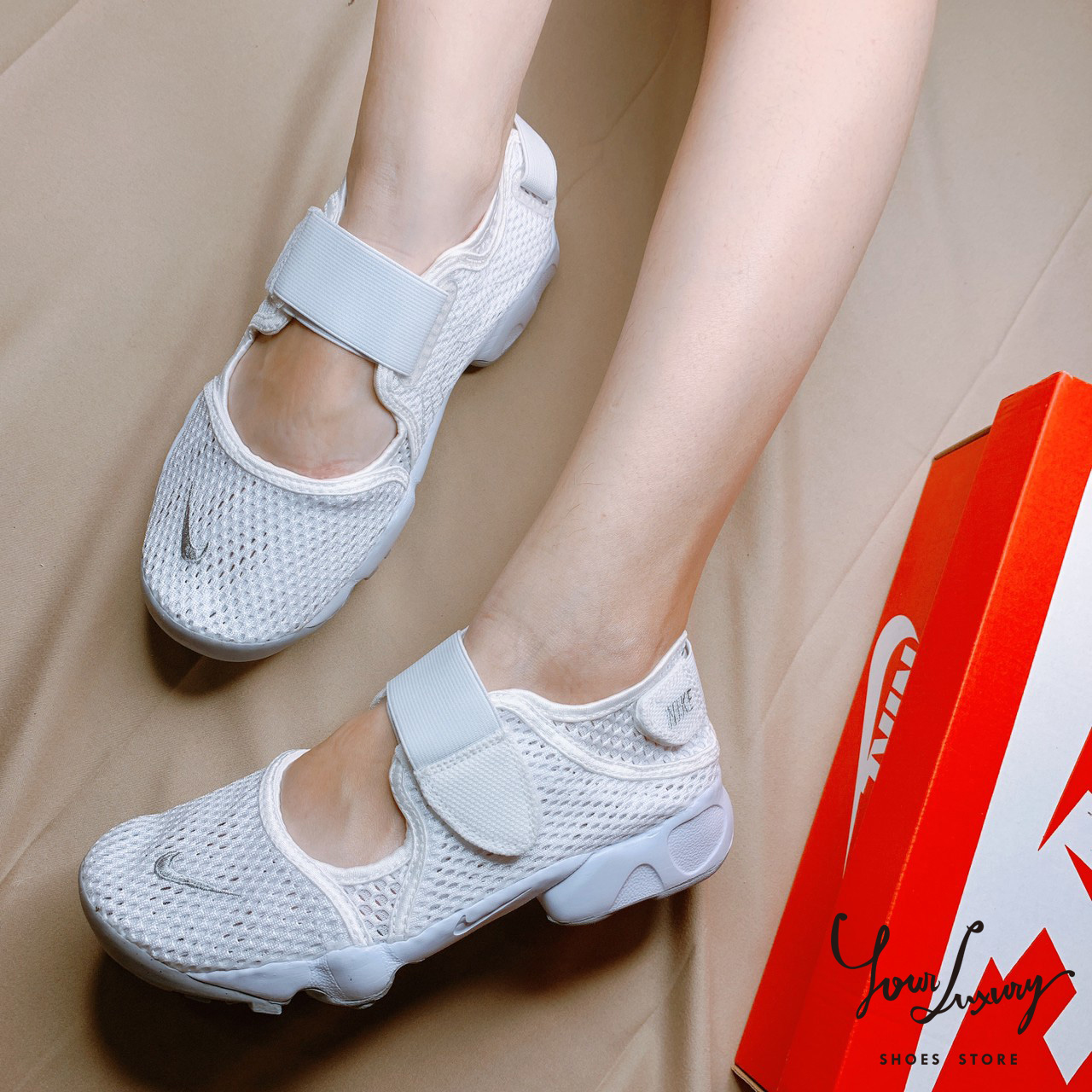 【Luxury】NIKE AIR RIFT KIDS 兒童 忍者鞋 大童 小尺碼女鞋 網面 魔鬼氈 涼鞋 正品代購 黑白分趾
