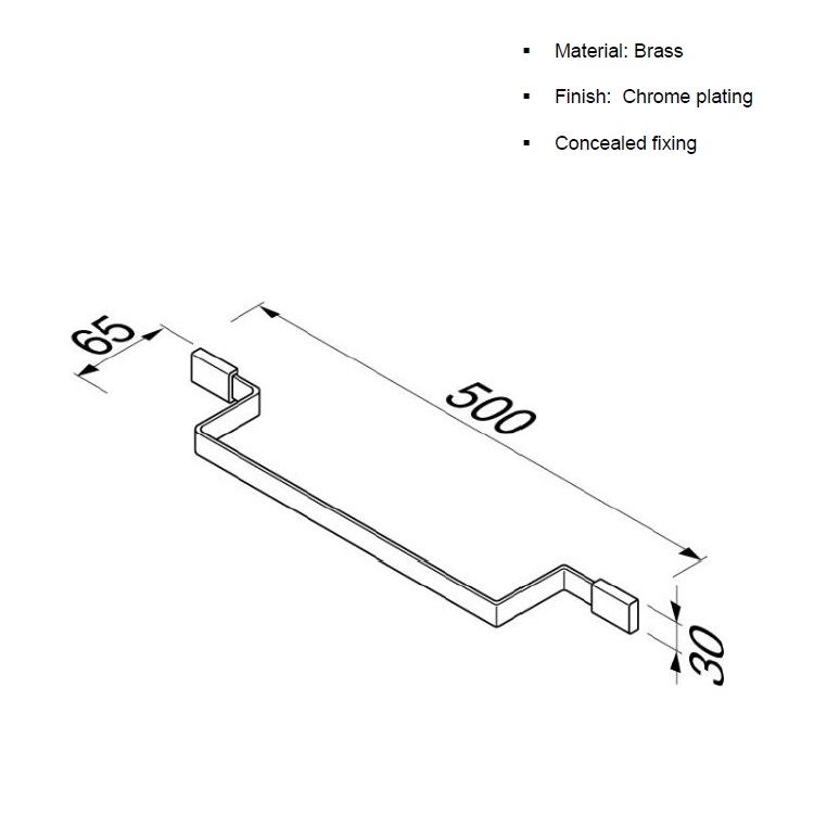 Geesa "Aim" 918407-02-50 500mm Towel Rail