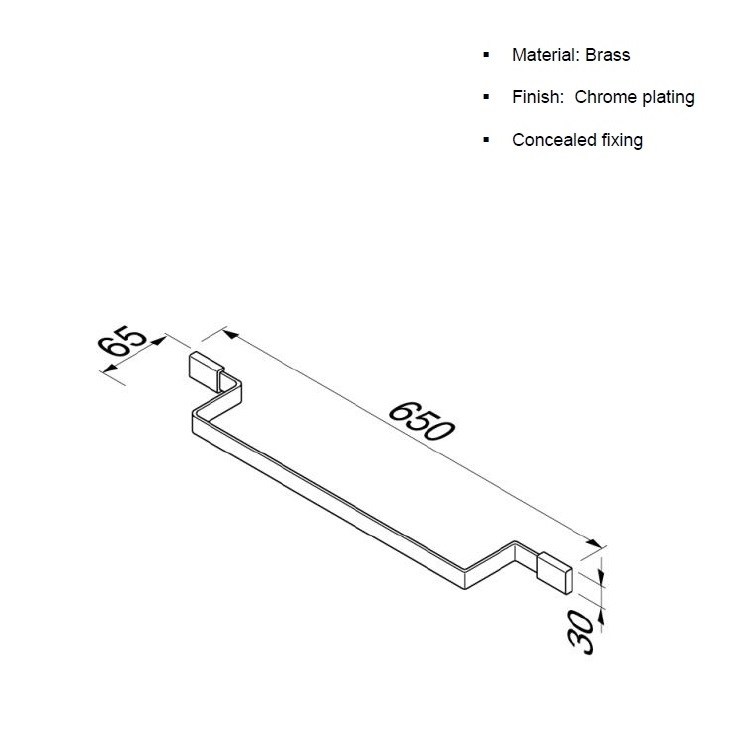 Geesa "Aim" 918407-02-65 650mm Towel Rail