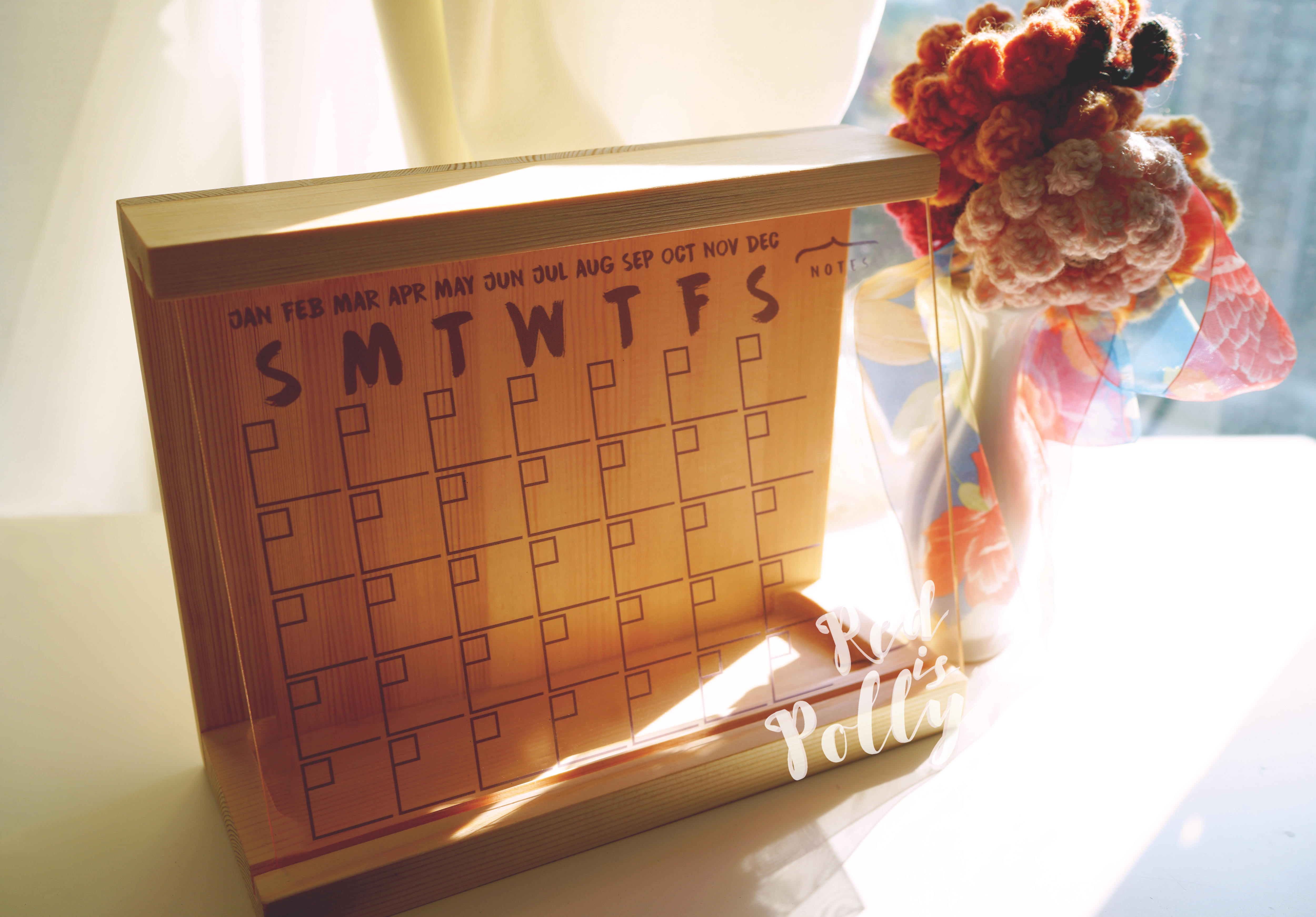 粉紅亞加力月曆(座枱版)