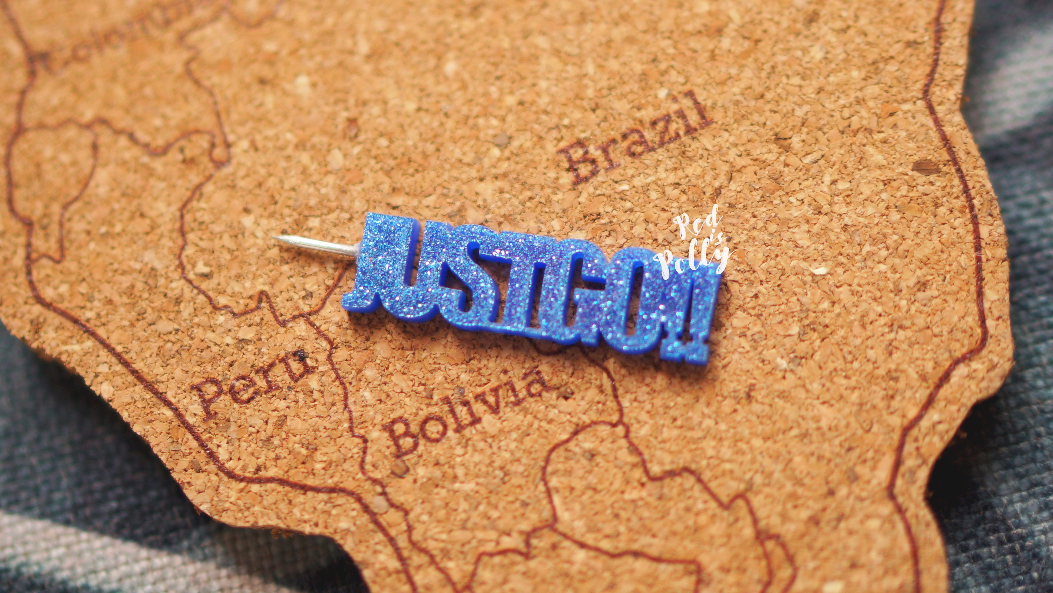 JUSTGO!!藍色閃面圖釘