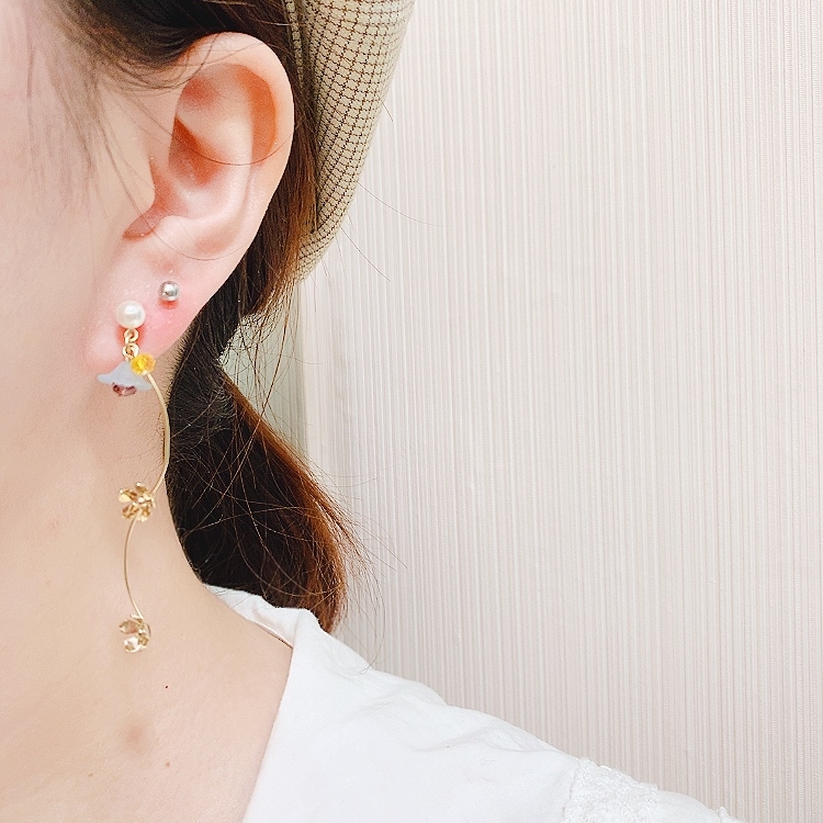 [日本制] 小花x小珠耳環