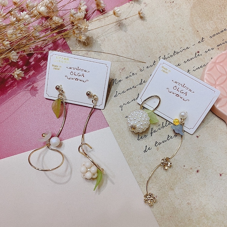 [日本制] 小花x小珠耳環