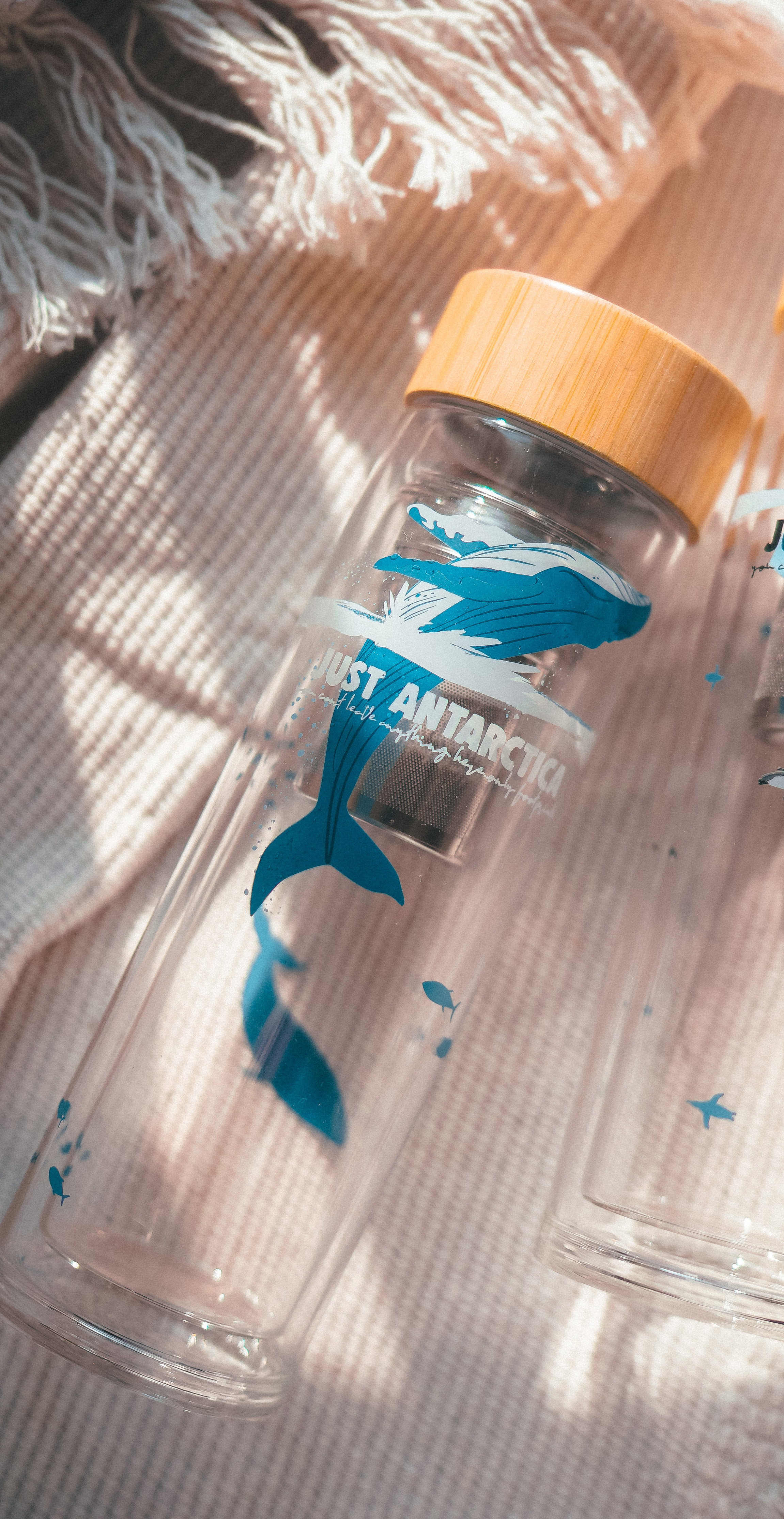 JUST ANTARCTICA!!! 鯨魚款雙層隔冷隔熱水杯連杯套