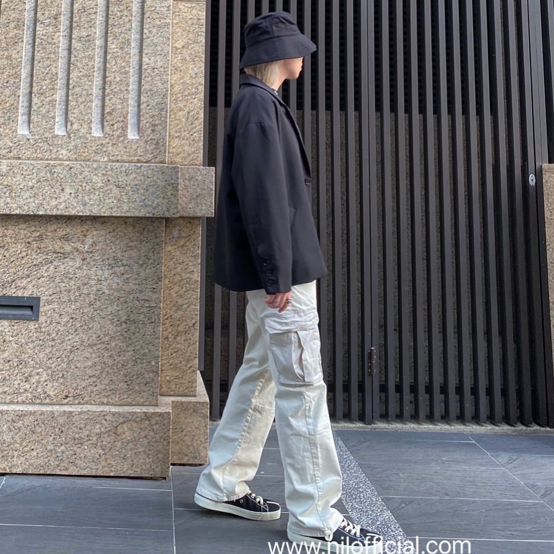 韓國 OS 寬沿 黑色 漁夫帽