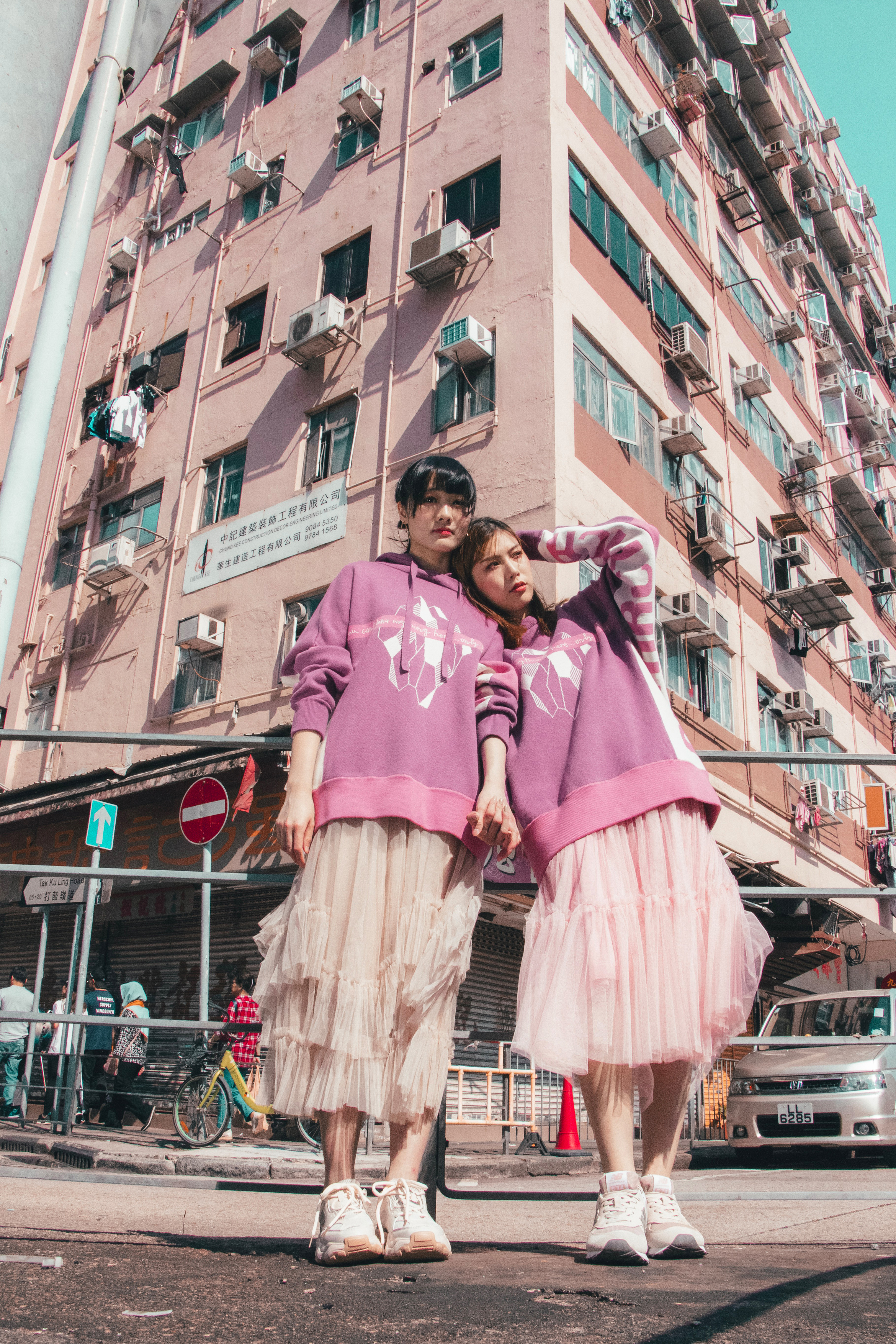 JUST ANTARCTICA!!! 粉紫色可拆帽成人款針織衫