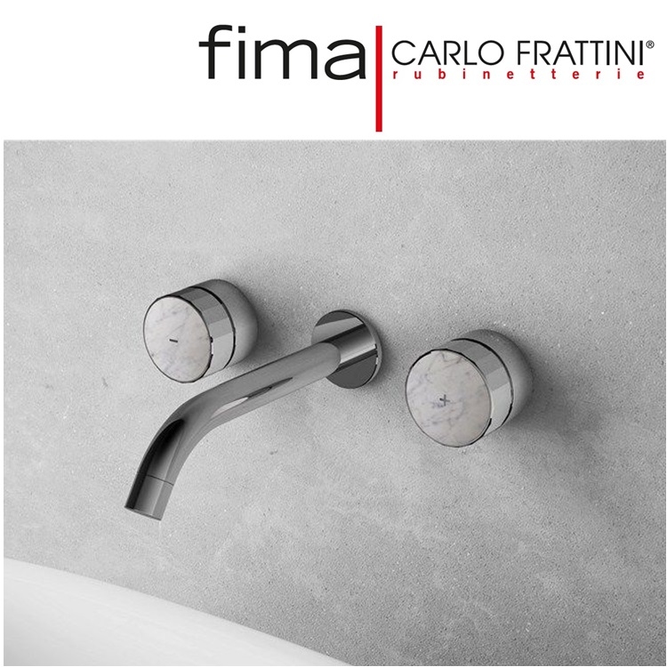 Fima Carlo Frattini "Texture Collection" F5601/5VCR + C24N + F2230 Wall Mounted Basin Mixer w/ click clack pop-up waste (160mm)