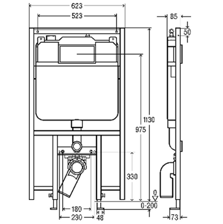 Viega "Eco-Plus" 81081 (664077) Concealed cistern with frame 1130Hx85Dmm
