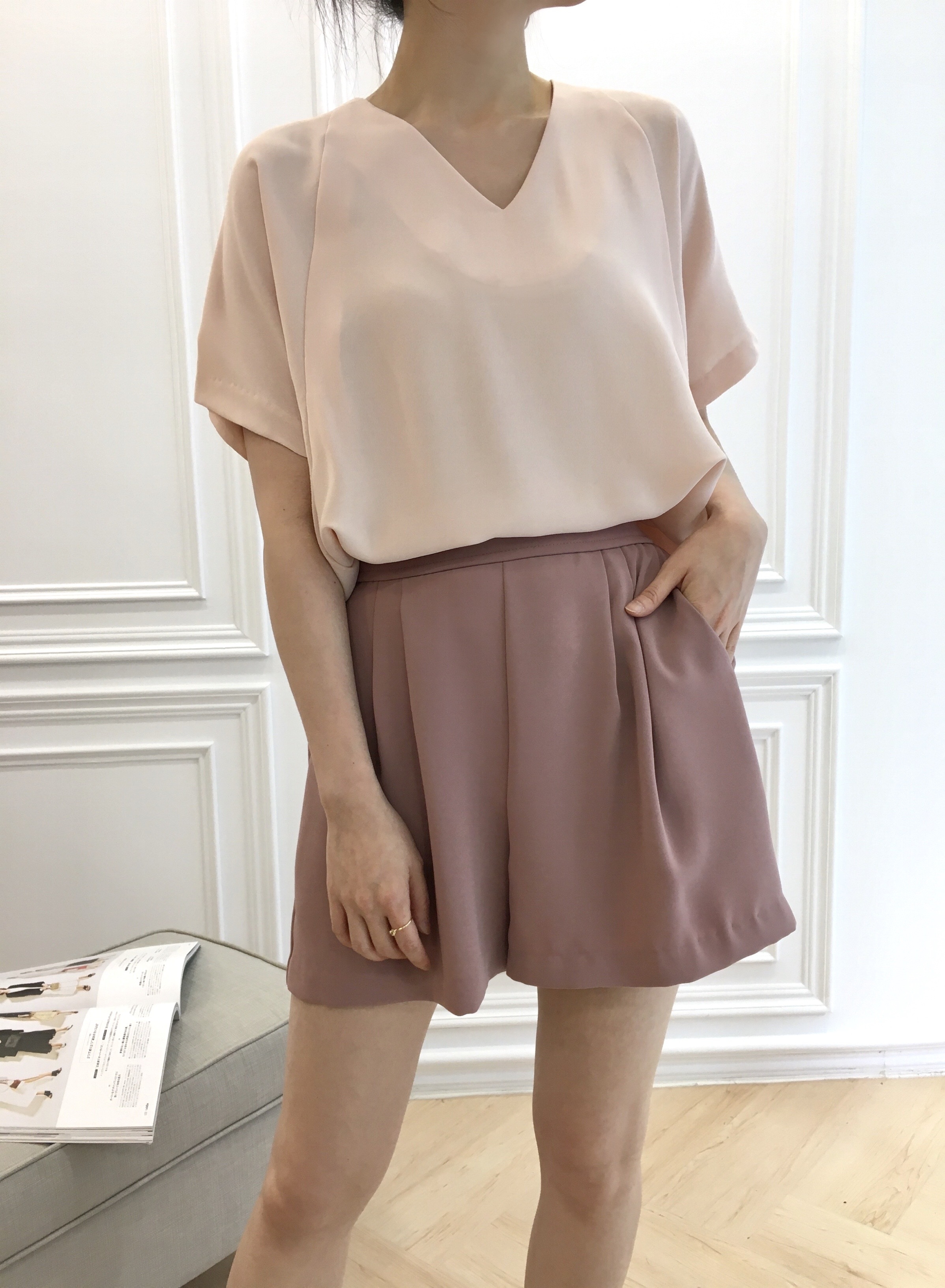 輕柔感Ｖ領上衣