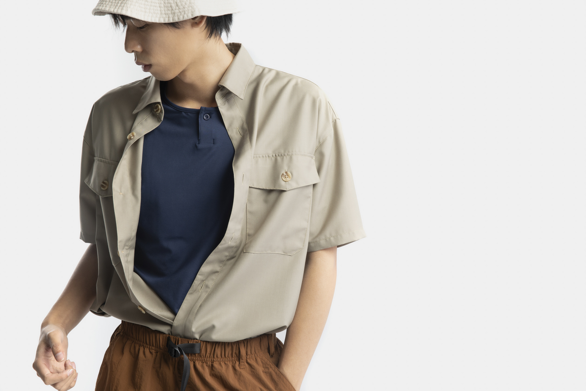 mr.maestro Clutch Henley Shirt Navy Blue 亨利領衫 深藍色 (機能衣)