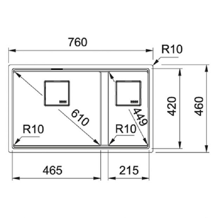 Franke "Kubus" KNG 120 Granite Double Sink