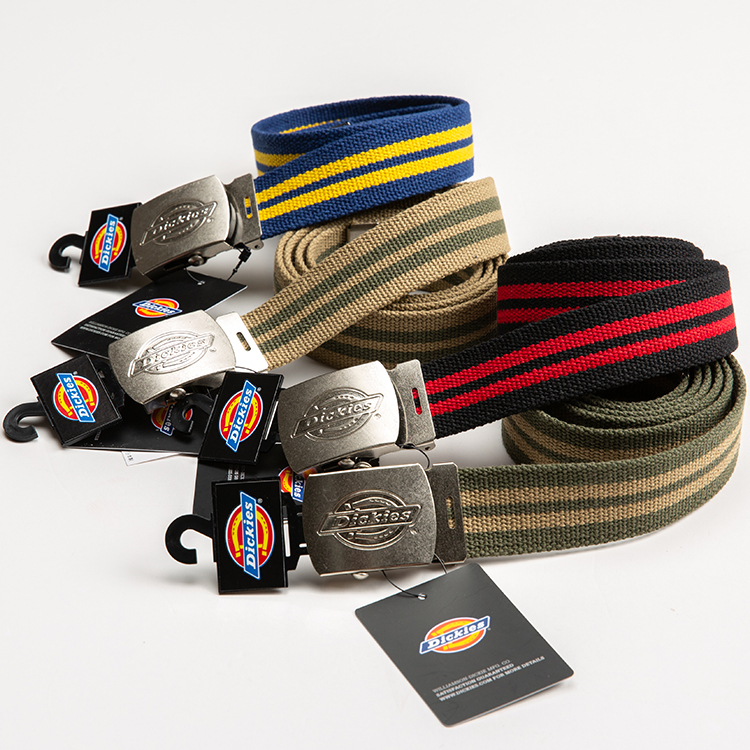 日本製 Dickies 條紋 帆布 皮帶 - G203022