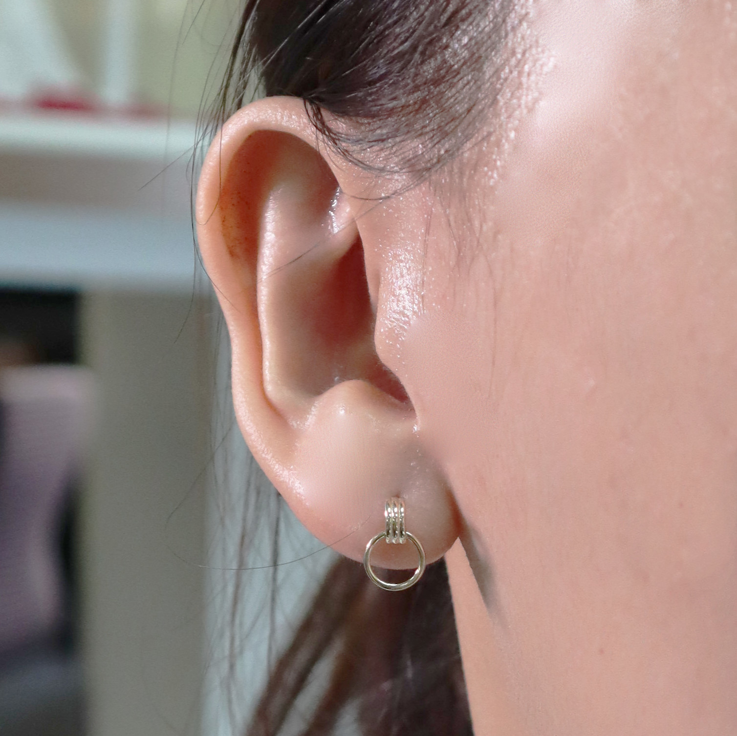 10K/潮流圓圈耳飾