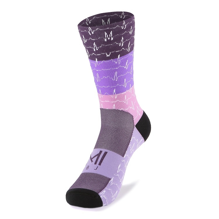 紫心電圖｜墨爾本設計師款．壓力3/4襪