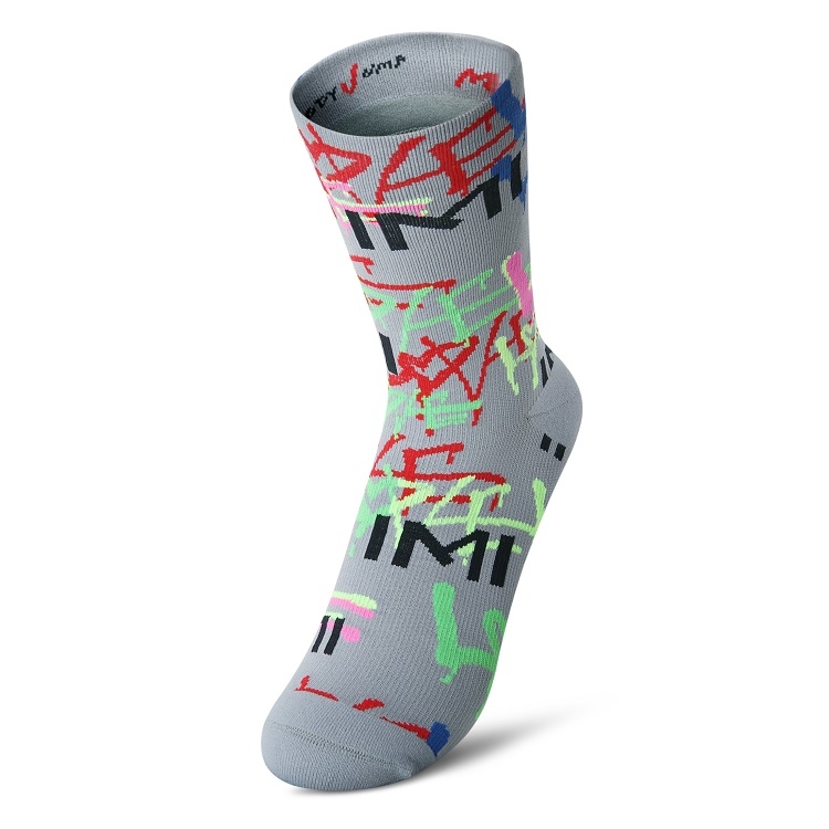 灰塗鴉｜洛杉磯設計師款．壓力3/4襪