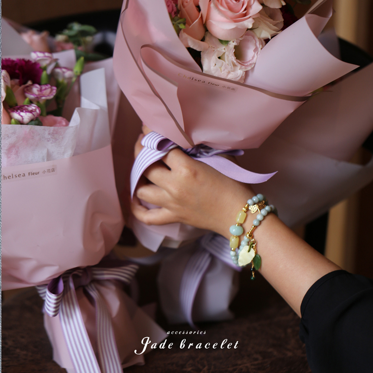 金枝玉葉｜天然翡翠A貨蜜蠟手鍊
