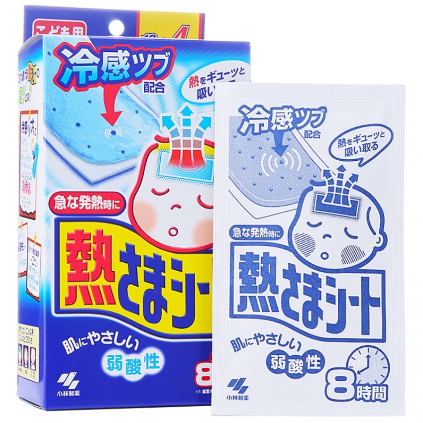 Kobayashi-小童退熱貼 (籃) 12+4枚(日本版)