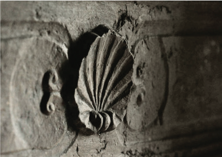 the scallop shell in their Burgundy home