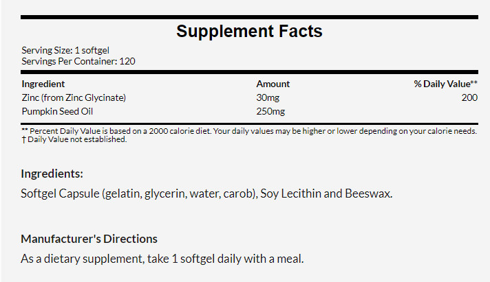 [預購] Now 甘氨酸鋅 +南瓜籽油 30毫克 120粒 Zinc Glycinate