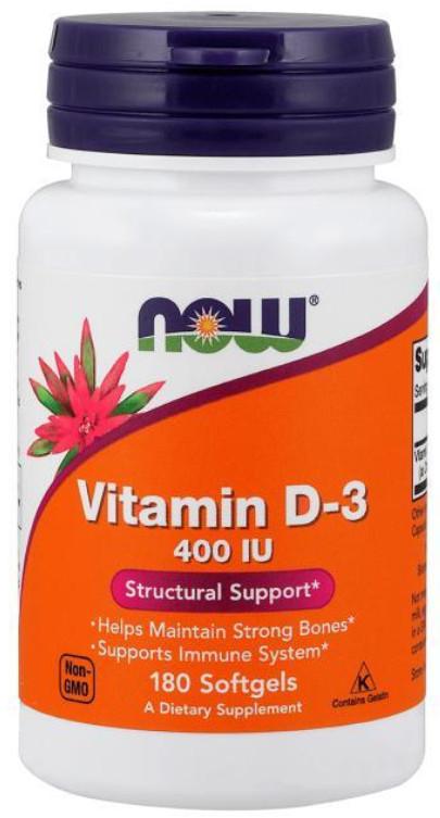 [預購] Now 維他命D3 400IU 180粒軟膠囊 Vitamin D-3