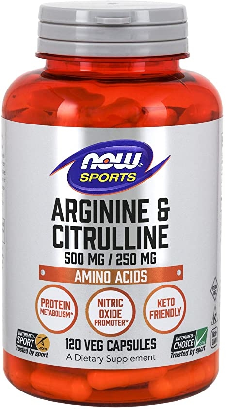 [預購] Now 精氨酸+瓜氨酸 500毫克/250毫克 120粒 / 240粒 Arginine and Citrulline