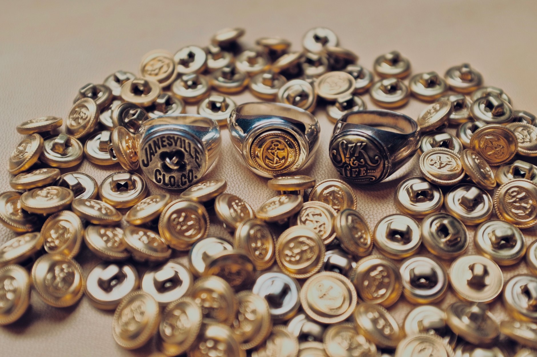 『Faith』S.F.K. 古董釦 925 純銀戒  (Pre-order 需要預訂）