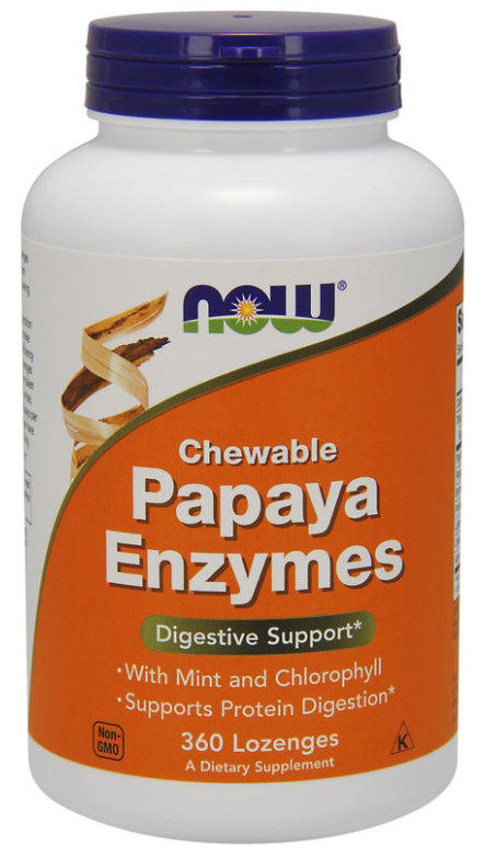 [預購] Now 木瓜酵素+薄荷+鳳梨酵素 180/360咀嚼錠 Papaya Enzymes