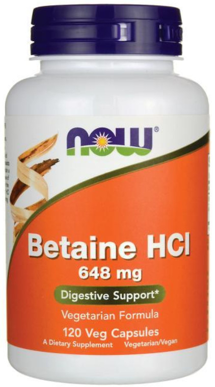 [預購] Now 甜菜鹼鹽酸鹽 648毫克 120粒 Betaine HCl