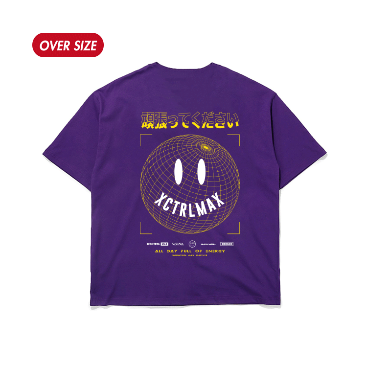 MAXXC 加油笑顏短T-紫