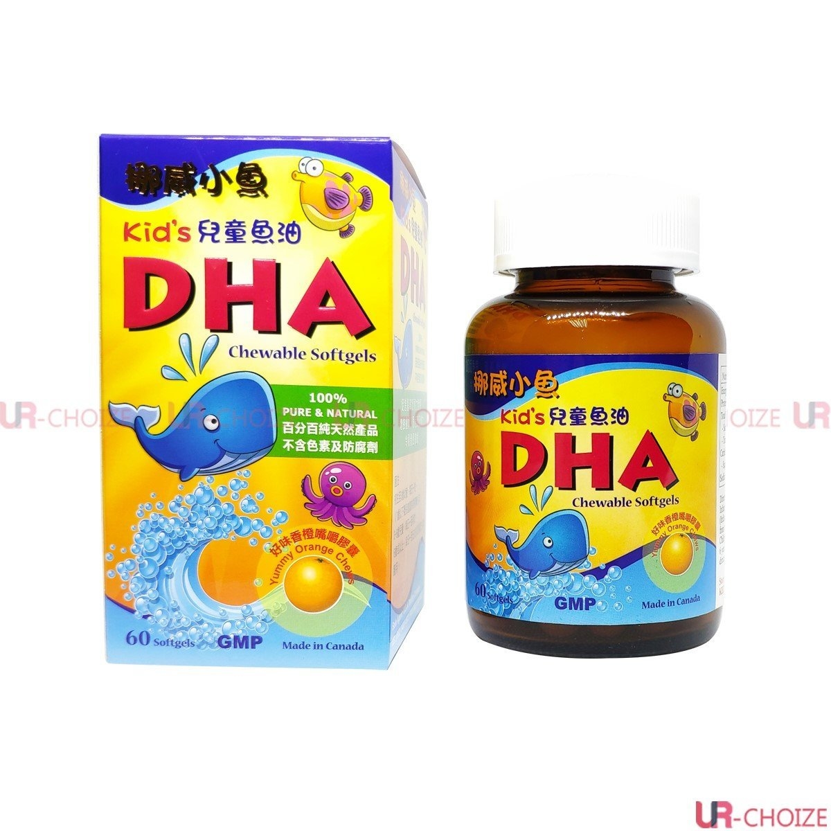 Nordic Naturals-挪威小魚兒童魚油DHA咀嚼膠囊香橙味（平行進口）